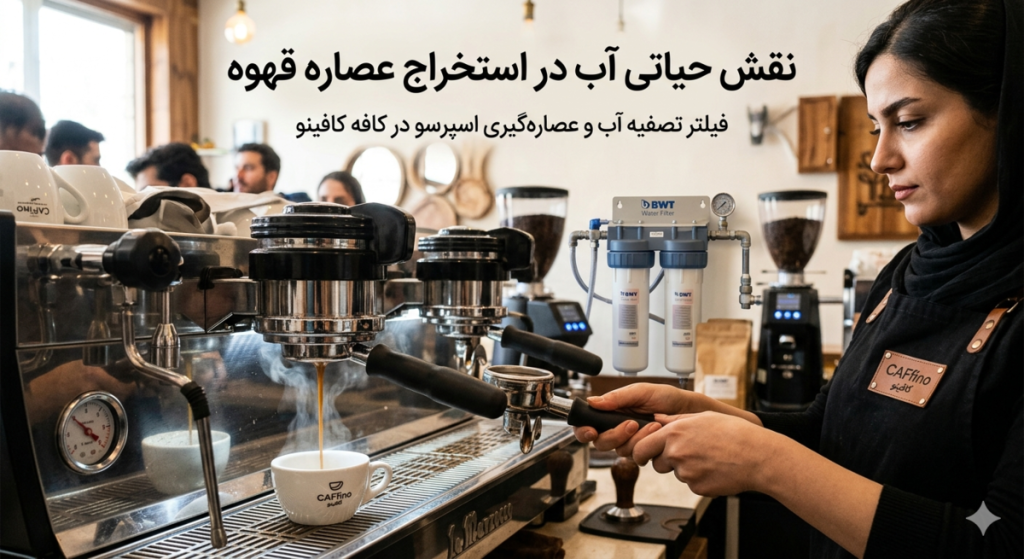 فیلتر تصفیه آب و عصاره‌گیری اسپرسو  تاثیر کیفیت آب بر طعم قهوه در کافه
